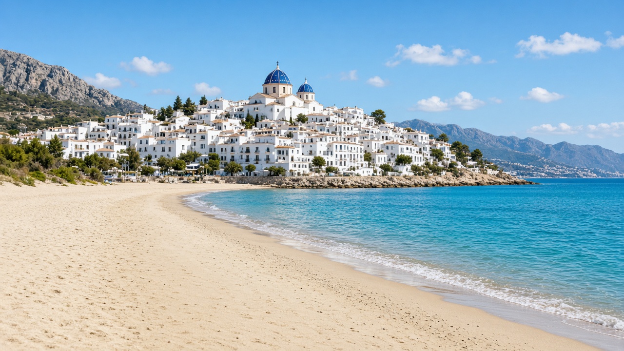 Playa y casco antiguo de Altea